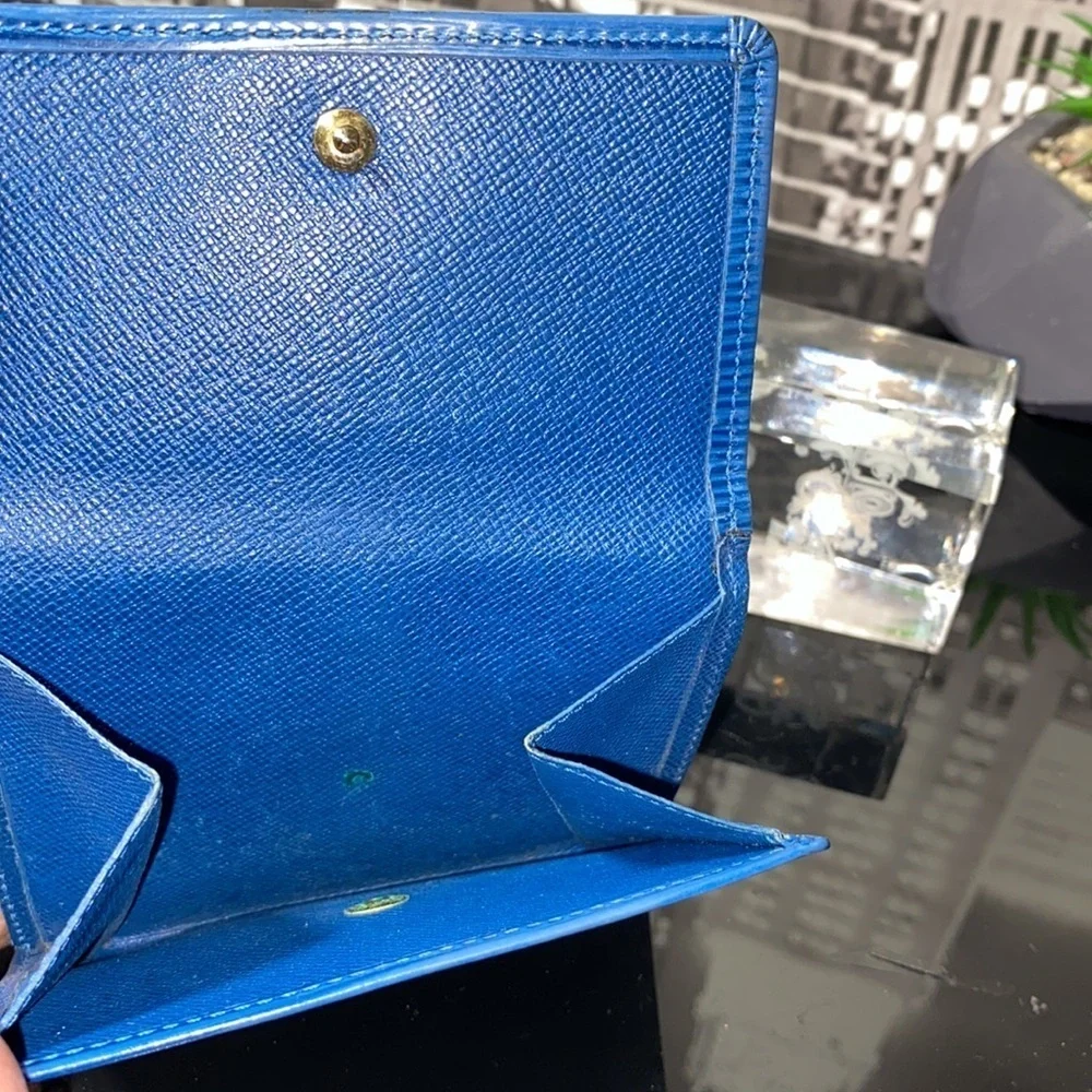 Authentic Louis Vuitton Blue Epi Wallet